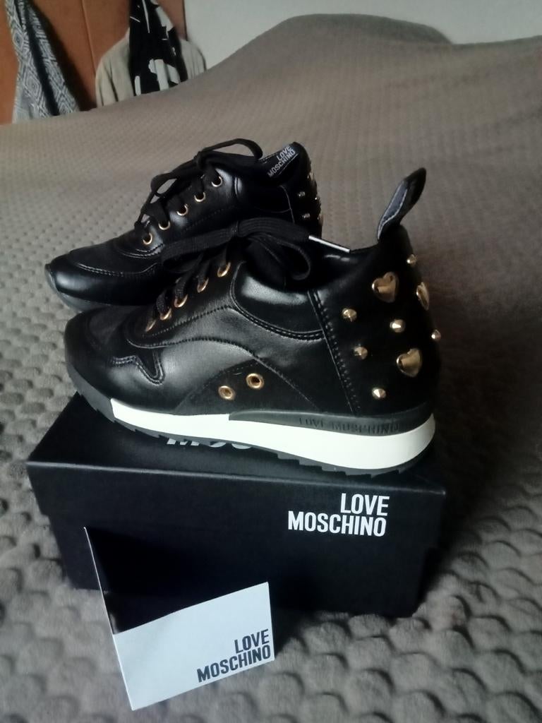 Dames sneakers Love Moschino 36, Ophalen, Zo goed als nieuw, Zwart, Sneakers of Gympen