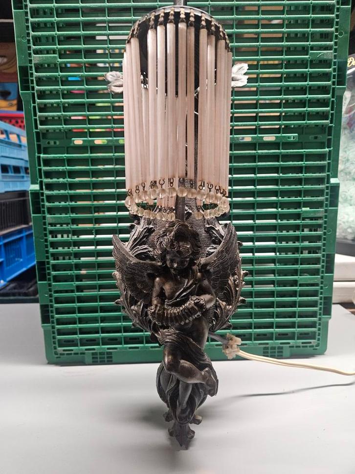 Vintage wandlamp met cherubijn, Antiek en Kunst, Antiek | Lampen, Ophalen