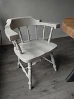 Klassieke café stoel kapitein stoel wit, Ophalen, Gebruikt, Eén, Hout