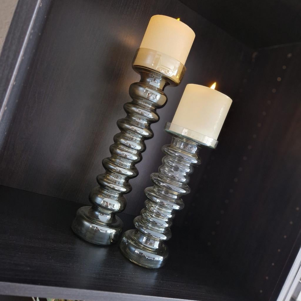 2x kandelaar bombyx, Huis en Inrichting, Woonaccessoires | Kandelaars en Kaarsen, Ophalen, Overige materialen, Minder dan 25 cm