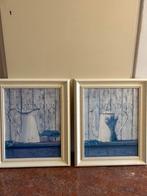 Twee lavendel schilderijen, Ophalen