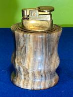Vintage onyx tafelaansteker – messing – + gratis lamp, Ophalen of Verzenden, Gebruikt, Aansteker