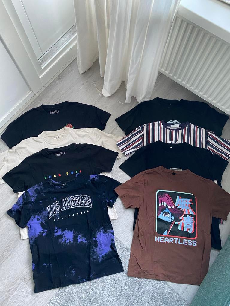Heren T-shirt Bundel M/L - Romwe, Fila, Mister Tee, Boohoo, Ophalen of Verzenden, Gedragen, Maat 48/50 (M), Overige kleuren