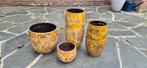 Set okergele bloempotten, Gebruikt, Rond, Ophalen of Verzenden, Balkon