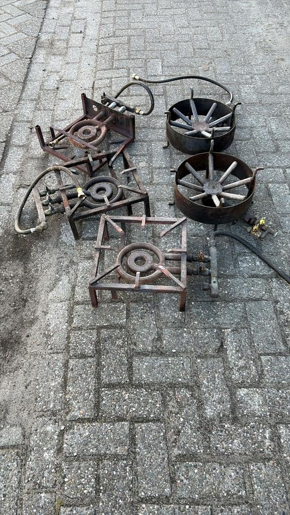 5 oude vintage gasbranders, Witgoed en Apparatuur, Fornuizen, Ophalen, Inbouw, Gas, Minder dan 85 cm