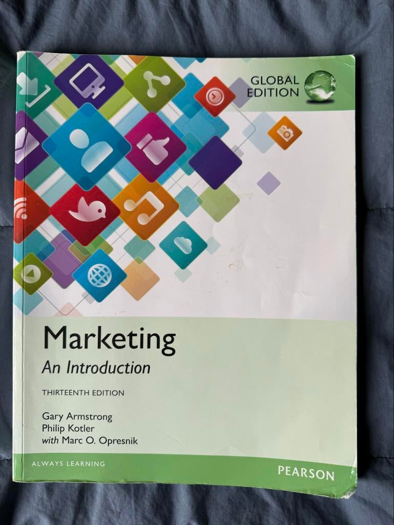 Marketing: An Introduction (Global Edition) - 13e editie, Ophalen of Verzenden, Gamma, Gelezen, HBO