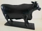 Zeer grote zwarte ijzeren spaarpot koe, Ophalen of Verzenden, Zo goed als nieuw, Metaal of Blik, Dier