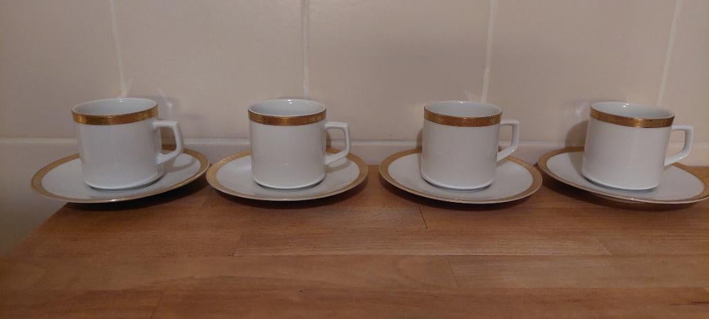 4 kop enschotels douwe egberts winterling bavaria porselein, Ophalen of Verzenden, Zo goed als nieuw, Wedgwood, Kop(pen) en/of Schotel(s)