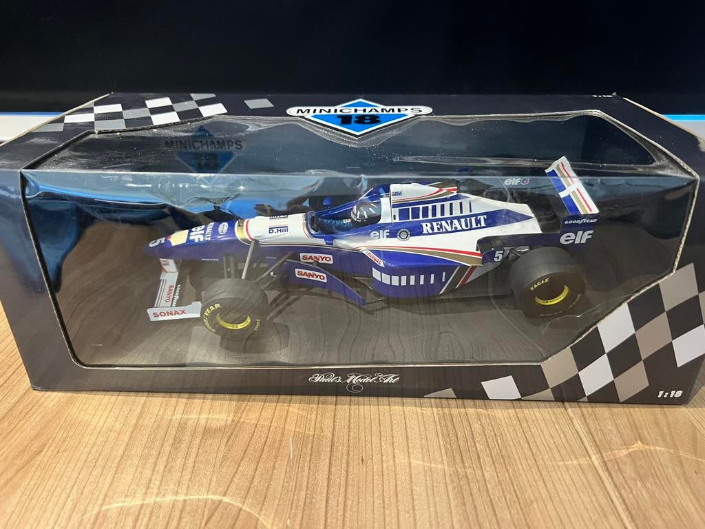 Renault Williams FW18 Hill, Hobby en Vrije tijd, Modelauto's | 1:18, Zo goed als nieuw, Auto, MiniChamps, Ophalen of Verzenden