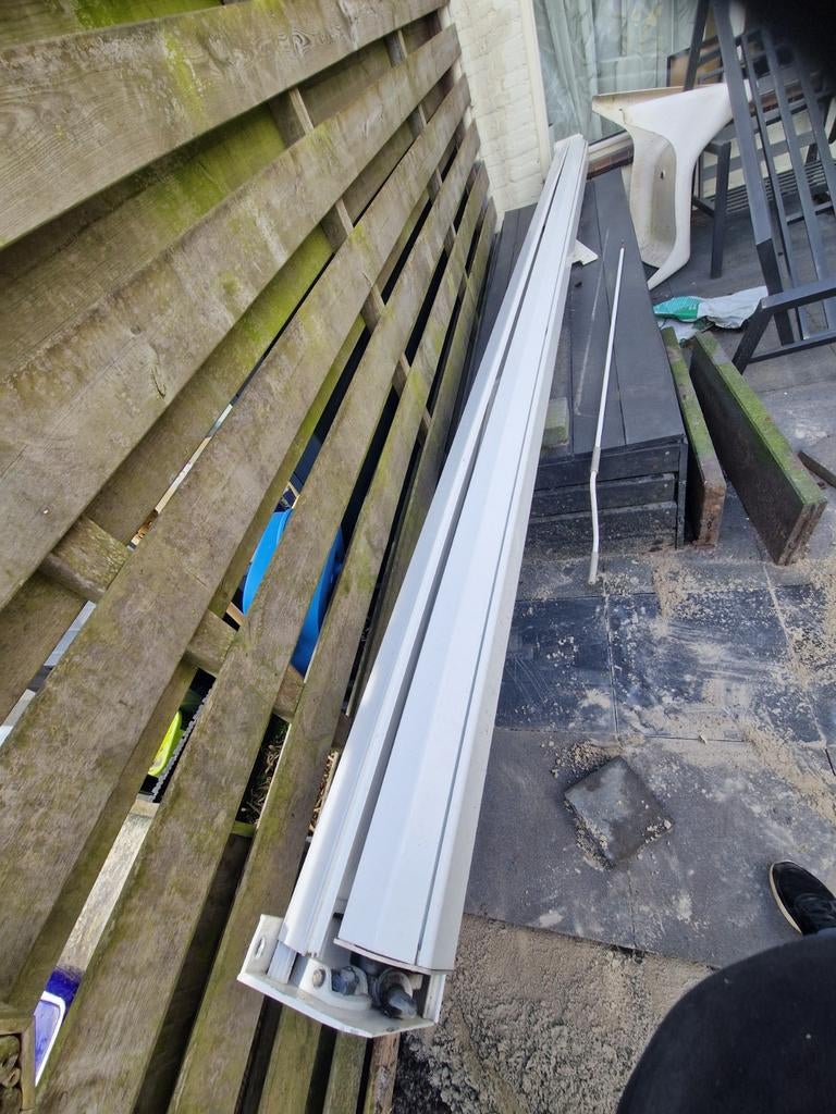 Zonnescherm 4m breed, knikarm 2,5m, Tuin en Terras, Zonneschermen, Ophalen, Knikarmscherm