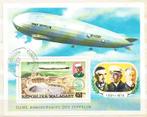 Madagaskar 1976 blok 75 jaar Zeppelin, Verzenden, Gestempeld, Vliegtuigen