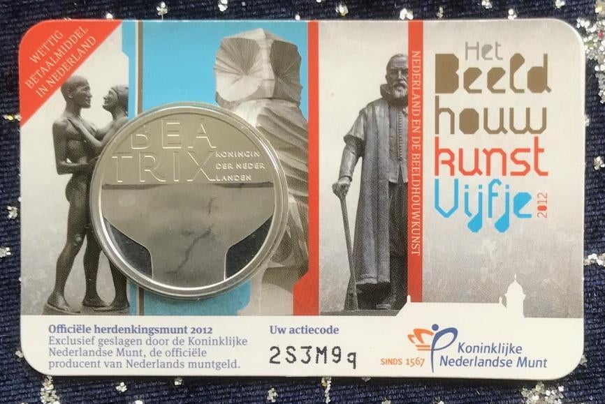 Nederland - 5 euro coincard - Het Beeldhouwkunst Vijfje, Postzegels en Munten, Munten | Nederland, Ophalen of Verzenden, Koningin Beatrix