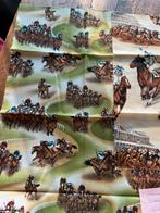 4 lapjes stof met paarden en jockeys - 33x37-44 cm, Hobby en Vrije tijd, Stoffen en Lappen, Overige kleuren, Nieuw, Ophalen of Verzenden