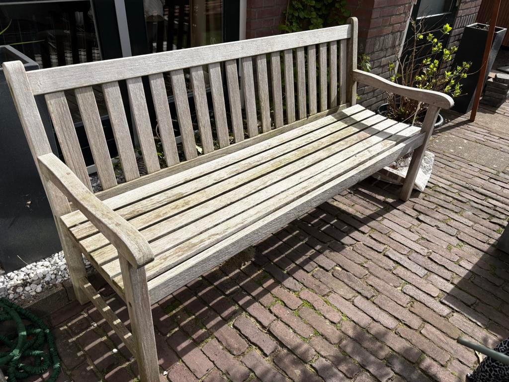 Tuinbank teak - 180 cm breed, Ophalen, Gebruikt, Teakhout