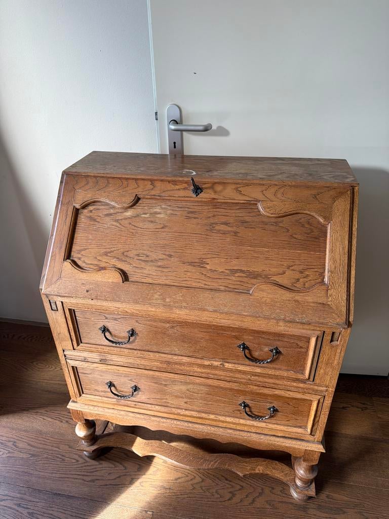 Eiken roltop bureau / secretaire, Ophalen, Gebruikt