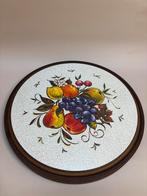 Vintage Emsa plateau met fruitdecoratie, Kunststof, Schaal, Rond, Ophalen of Verzenden