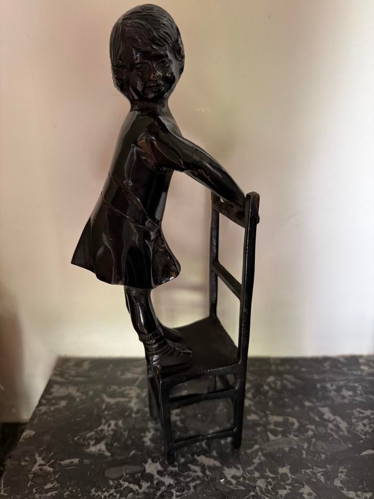 Bronzen sculptuur Juan Clara, Verzamelen, Beelden en Beeldjes, Gebruikt, Mens, Ophalen of Verzenden