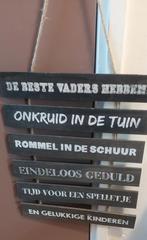 Houten wanddecoratie 'De beste vaders hebben...', Ophalen of Verzenden, Zo goed als nieuw