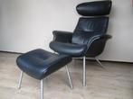 KEURIGE Conform Time out antraciet / zwart met hocker M, Huis en Inrichting, Fauteuils, Ophalen, 75 tot 100 cm, Leer, Zo goed als nieuw