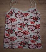 Esprit Witte Top met Bloemprint en Kant (L), Wit, Maat 42/44 (L), Ophalen of Verzenden, Zonder mouw