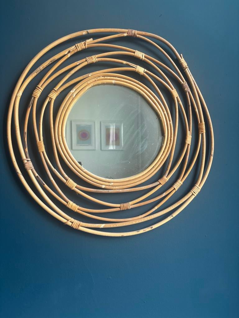 Leuke Boho spiegels, Minder dan 50 cm, Gebruikt, Rond, Ophalen of Verzenden