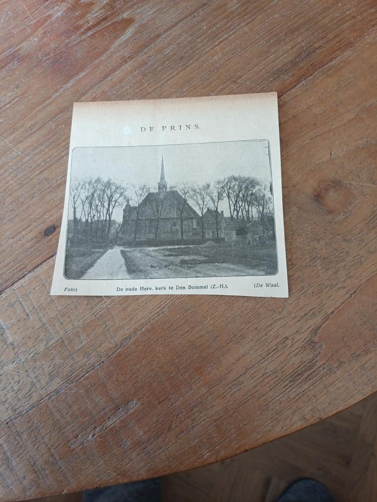 Knipsel Hervormde kerk Den Bommel 1923, Ophalen of Verzenden, 1920 tot 1940, Knipsel(s)