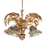 Hollywood Regency Palmboom Kroonluchter met Parelmoer, Ophalen of Verzenden