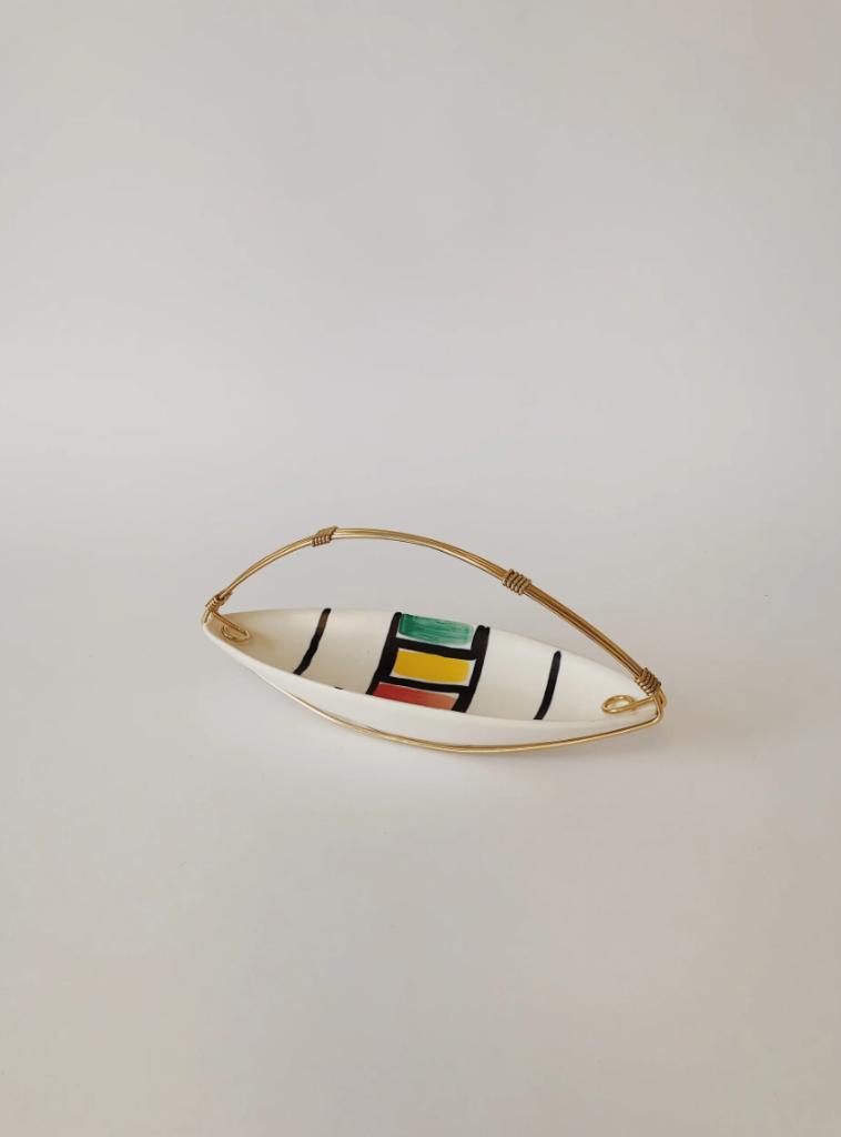 VINTAGE BONBON SCHAALTJE KERAMIEK MET HANDVAT | WEST GERMANY, Ophalen of Verzenden