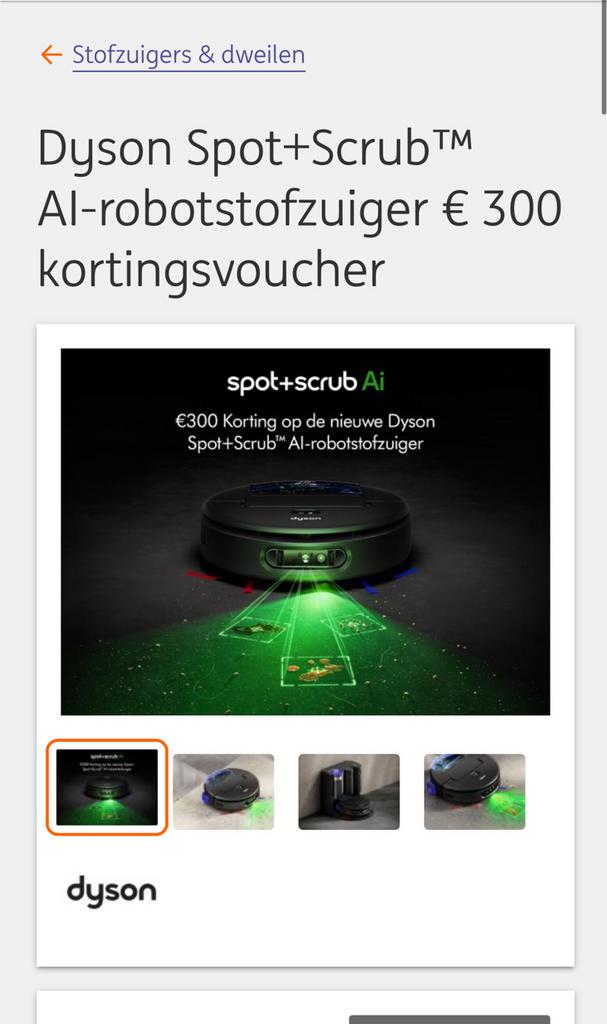 Dyson Spot+Scrub AI-robotstofzuiger €300 kortingsvoucher, Ophalen of Verzenden, Nieuw, Robotstofzuiger