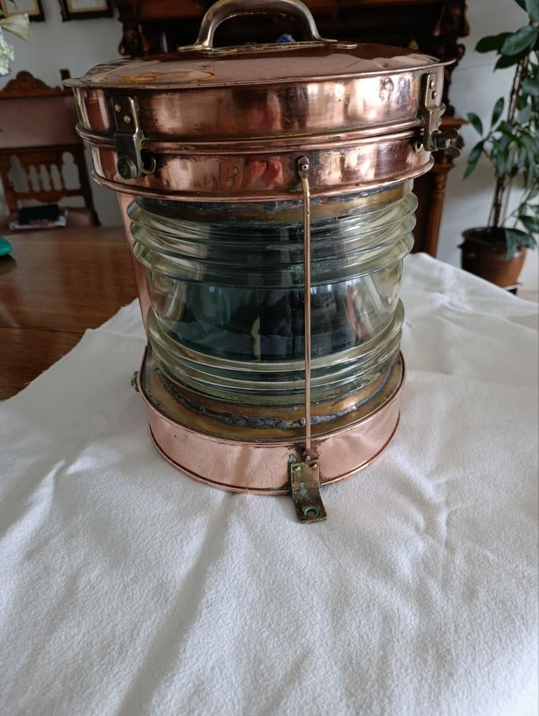 Antieke Rood koperen Scheeps Toplicht, Ophalen of Verzenden, Gebruikt, Motorboot of Zeilboot