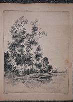 Ets zonder lijst ongesigneerd wie herkent de kunstenaar, Ophalen of Verzenden