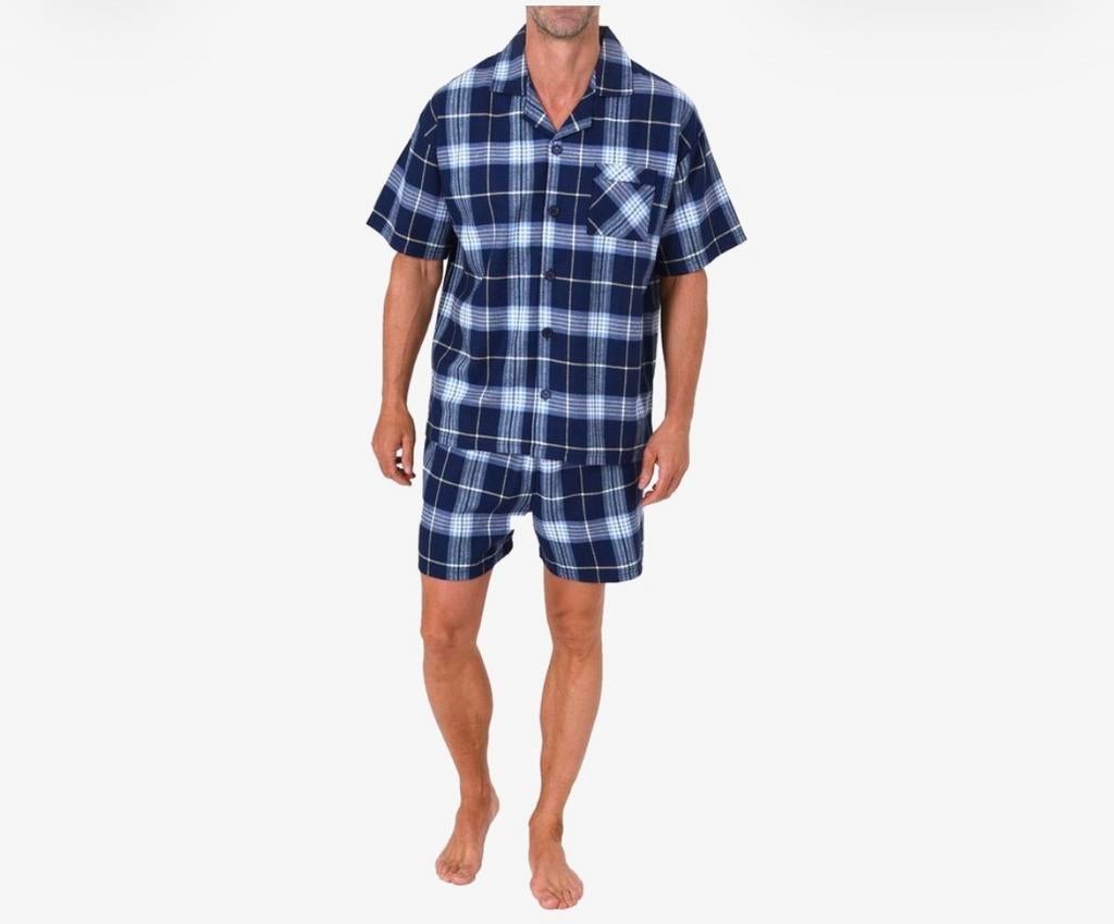 Heren Pyjama Set Korte Mouw Geruit -  maat 64/66, Kleding | Heren, Pyjama's, Ophalen of Verzenden, Nieuw, Overige maten