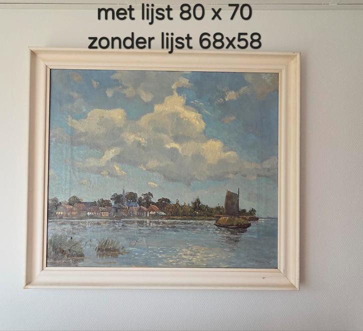 Schilderij van Piet Hanja (1902-1982), Eernewoude, Antiek en Kunst, Kunst | Schilderijen | Klassiek, Ophalen