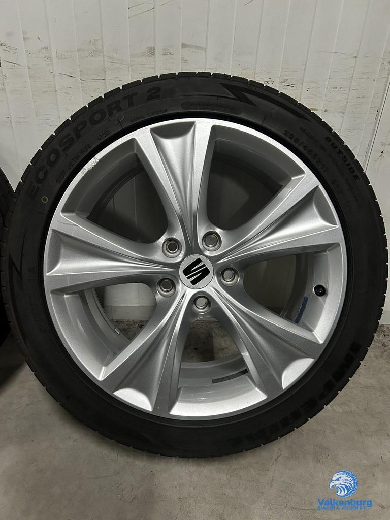 8mm! Originele Seat Leon 5FA 17 inch velgen 5x112 zomerbande, Gebruikt, -, -, Banden en Velgen