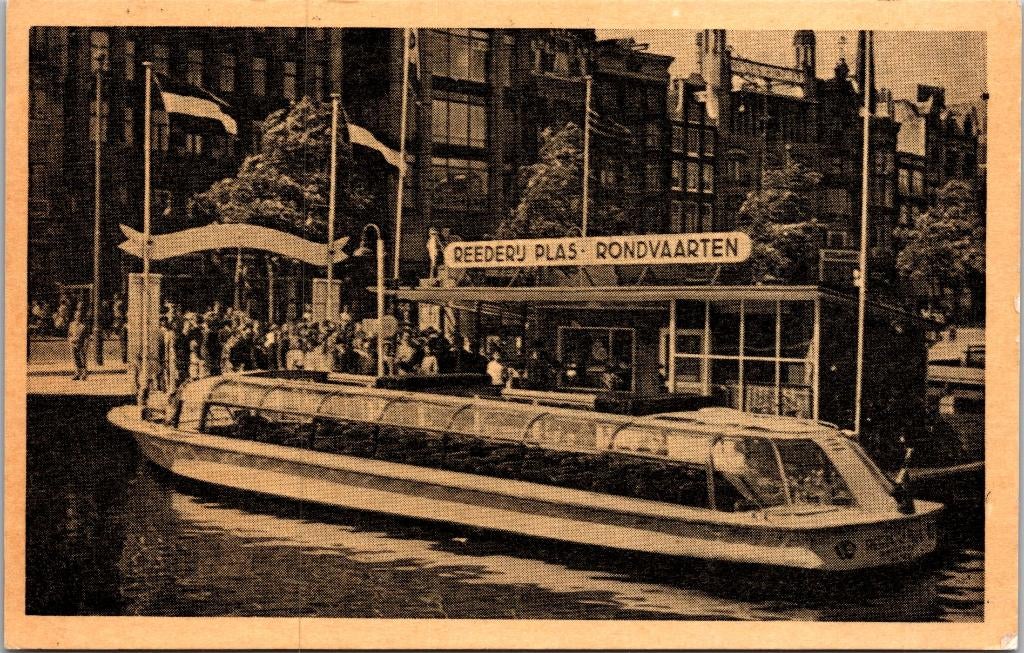 Rederij Plas Amsterdam - 6 ansichtkaarten, Verzamelen, Ansichtkaarten | Nederland, Verzenden, 1960 tot 1980, Gelopen, Noord-Holland