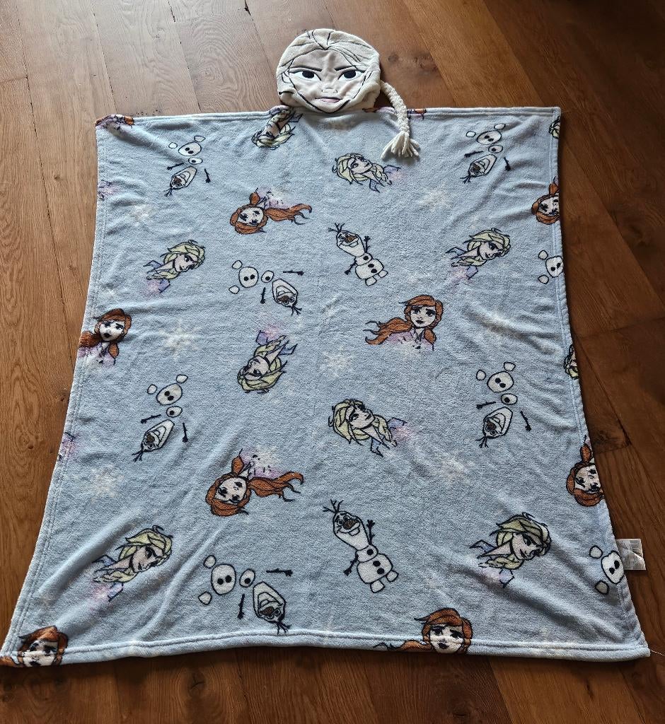 Kinder fleece deken met capuchon frozen, Ophalen of Verzenden, Gebruikt, 100 cm of meer, Deken