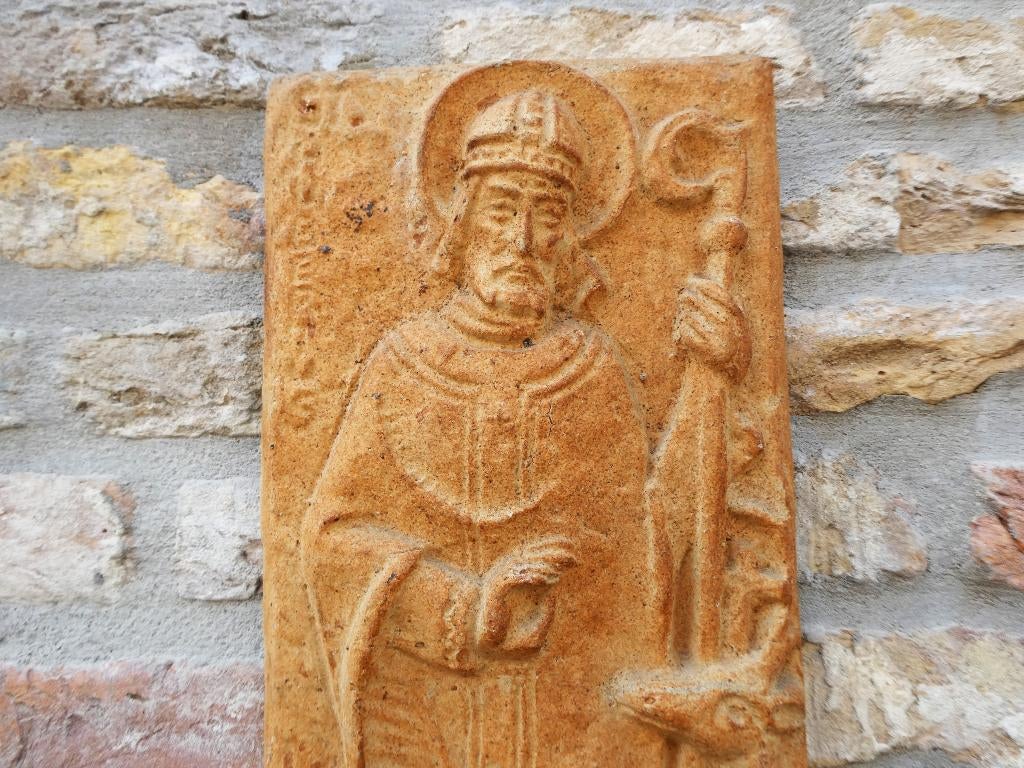 Plaquette gevelsteen St. Hubertus hert Terwinselen Kerkrade, Antiek en Kunst, Antiek | Religie, Ophalen of Verzenden