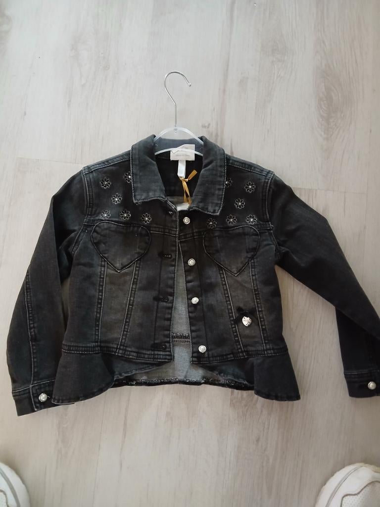Zwart jeansjasje van le chic maat 116 nieuw, Kinderen en Baby's, Ophalen, Nieuw, Meisje, Jas