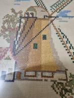 Geborduurd schilderij molen in houten lijst, Ophalen of Verzenden, 'T Olde Gre-j, Info@toldegrej.nl, Endepoelstraat 20f Didam