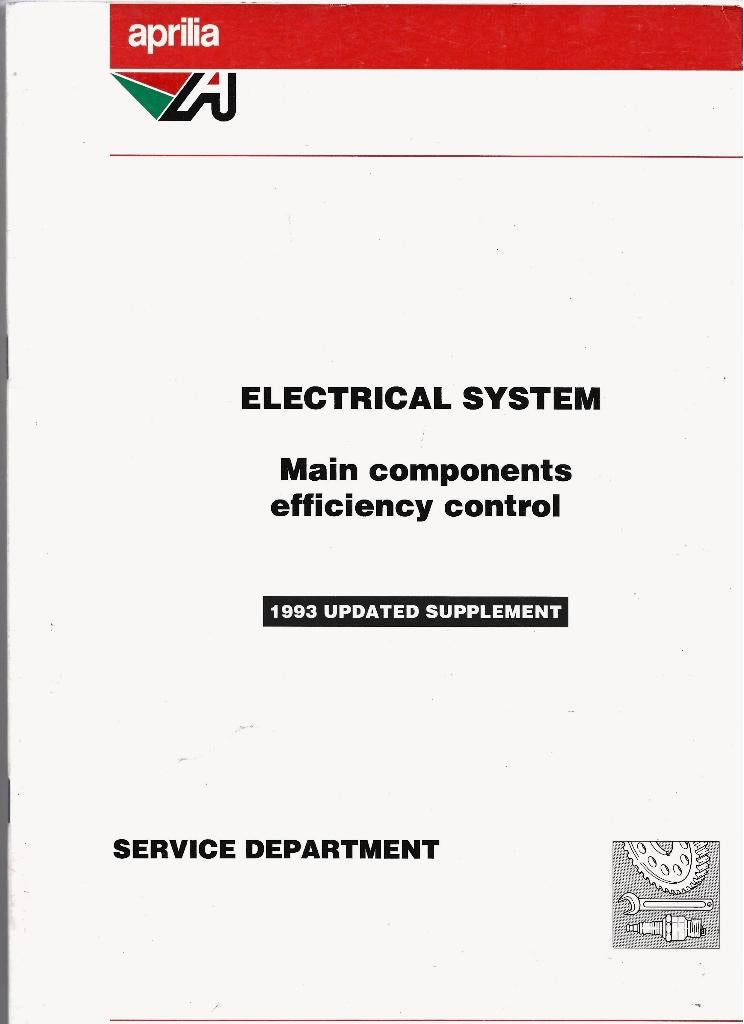 Aprilia electrical system 1993 supplement (7082z), Motoren, Handleidingen en Instructieboekjes, Ophalen of Verzenden, Aprilia