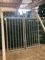 Dubbele Spijlenpoort Verzinkt, Ophalen, 150 tot 200 cm, Zo goed als nieuw, Draaipoort
