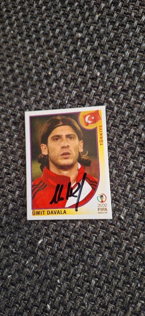 Panini sticker met handtekening; Umit Davala Turkije WK 2002, Verzamelen, Sportartikelen en Voetbal, Ophalen of Verzenden, Nieuw
