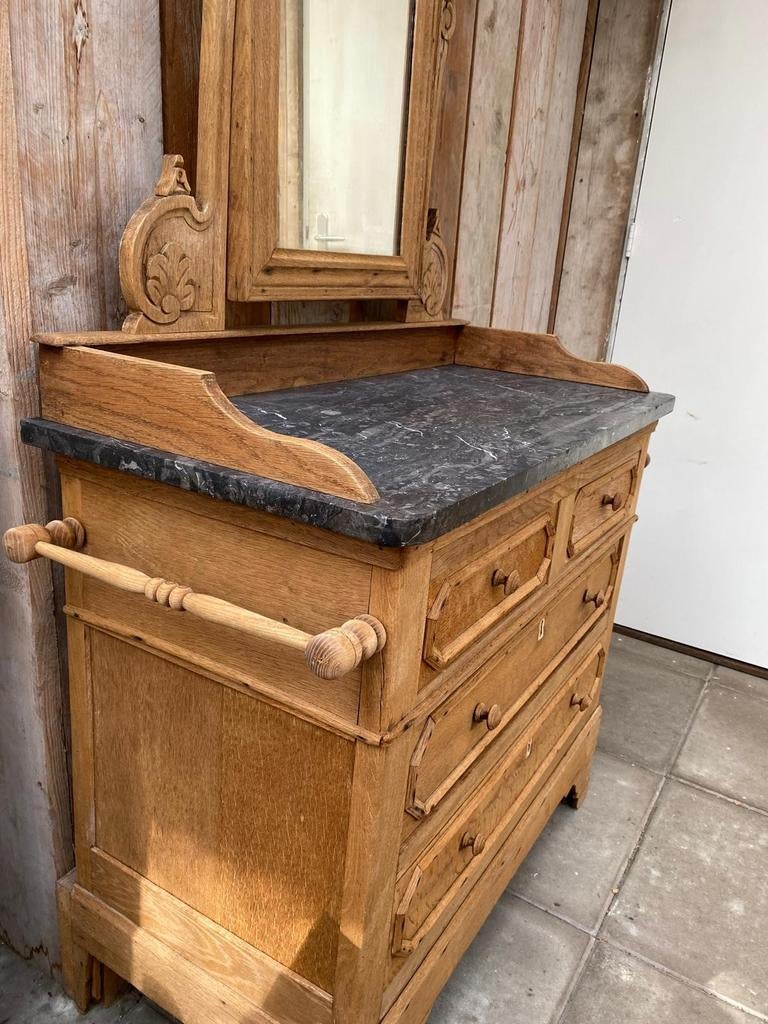 Landelijk Frans eiken kast commode wasmeubel, Ophalen