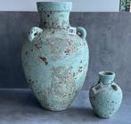 PTMD decoratie kruiken set groen/bruin tinten, Huis en Inrichting, Woonaccessoires | Vazen, Ophalen, Nieuw