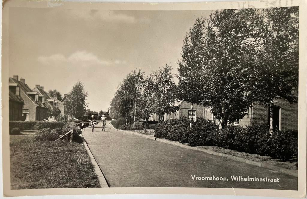 Vroomshoop Wilhelminastraat jaren 50 gelopen, Verzenden, 1940 tot 1960, Gelopen, Overijssel