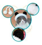 Panda muts oorwarmers kat of kleine hond maat M. Nieuw, Ophalen of Verzenden, Nieuw