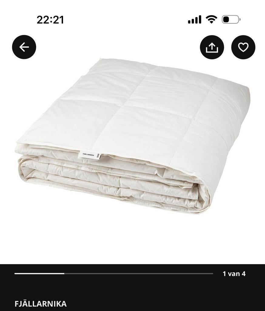 Ikea Fjallarnika dekbed 200 x 200 en overtrekken tekla, Wit, Tweepersoons, Ophalen of Verzenden, Deken of Dekbed