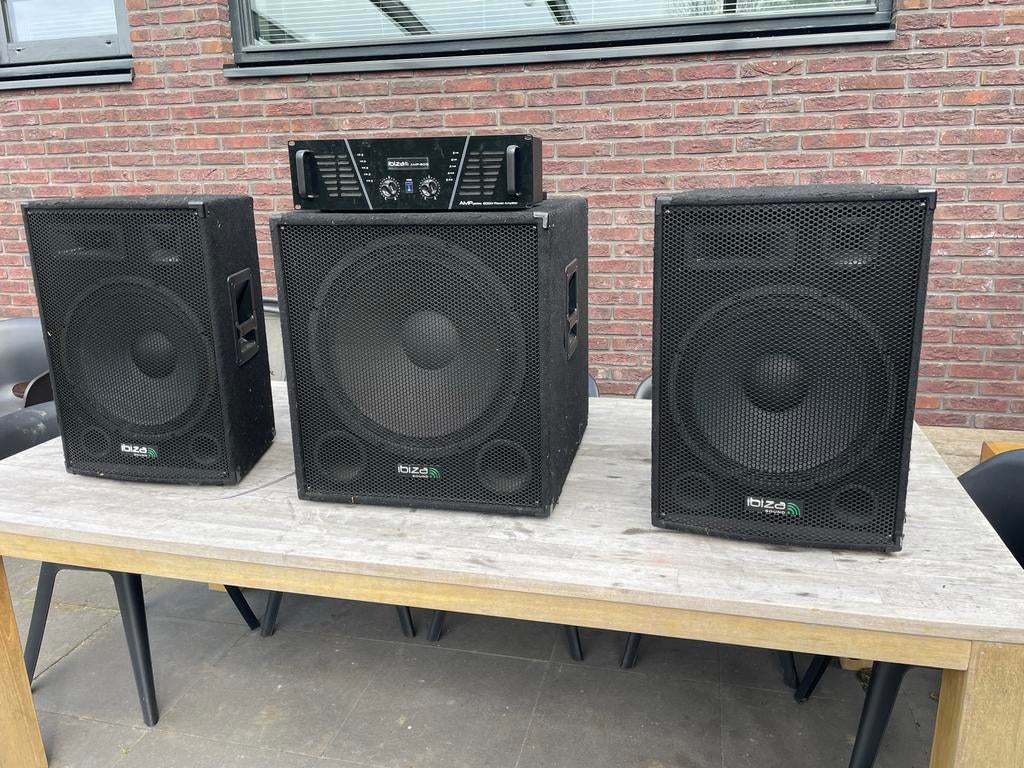 Ibiza Sound PA Set: 2x DISCO-15B speakers + SUB18A subwoofer, Audio, Tv en Foto, Luidsprekers, Gebruikt, Complete surroundset