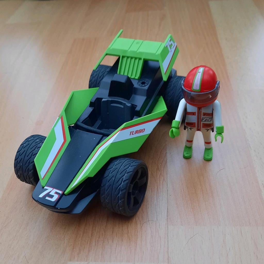 Playmobil Race Auto met Coureur - Groen (zonder lanceer), Kinderen en Baby's, Speelgoed | Playmobil, Ophalen of Verzenden, Gebruikt