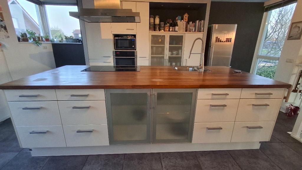 Complete keuken incl. apparatuur- zelf demonteren, Ophalen, Gebruikt, Wit, Enkelwandige keuken